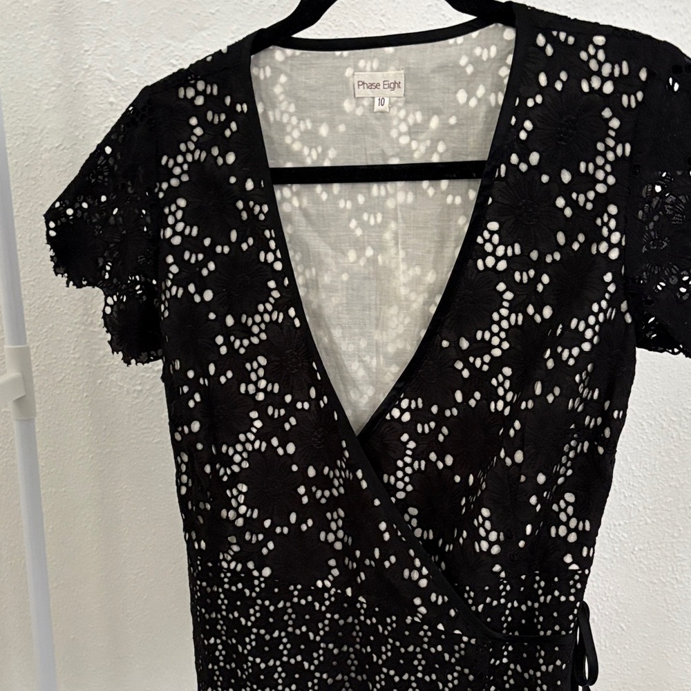 Black Lace Wrap Dress